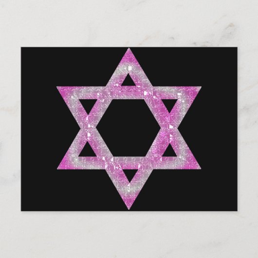 Paarse juwelen ster van David Design Briefkaart (Voorkant)