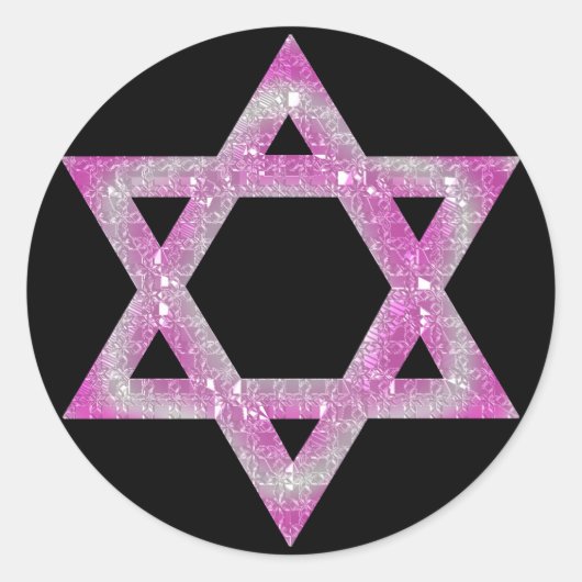 Paarse juwelen ster van David Design Ronde Sticker (Voorkant)