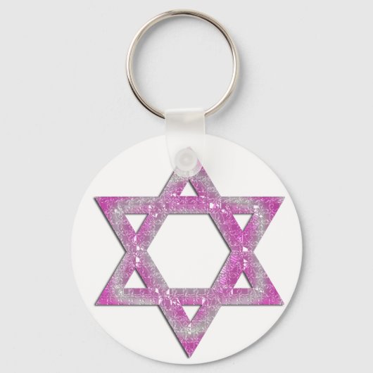 Paarse juwelen ster van David Design Sleutelhanger (Voorkant)
