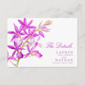 Paarse juwelen voor orchidee bruiloft — handige de informatiekaartje (Voorkant)