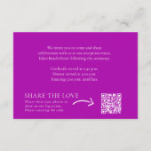 Paarse juwelen voor orchidee bruiloft — handige de informatiekaartje (Achterkant)