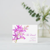 Paarse juwelen voor orchidee bruiloft — handige de informatiekaartje (Staand voorkant)