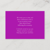 Paarse juwelen voor orchidee bruiloft — handige de informatiekaartje (Achterkant)