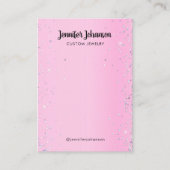 Paarse juwelenhouder met glitter oorringen Roze Bu Visitekaartje (Voorkant)