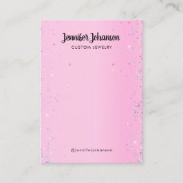 Paarse juwelenhouder met glitter oorringen Roze Bu Visitekaartje