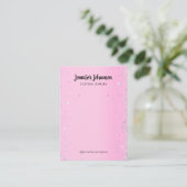 Paarse juwelenhouder met glitter oorringen Roze Bu Visitekaartje (Staand voorkant)
