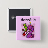 Paarse kaars clown 2e verjaardag Button (Voorkant /achterkant)