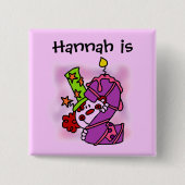 Paarse kaars clown 2e verjaardag Button (Voorkant)