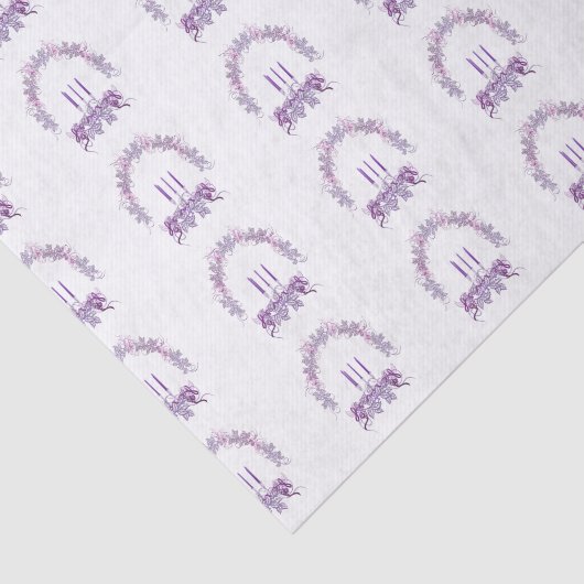 Paarse kaarsen tissuepapier (Detail)