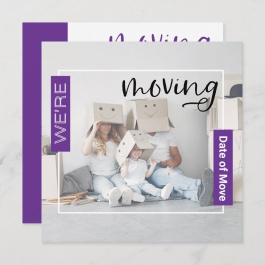 Paarse Kaart Aankondiging voor Aankondiging voor A (Voorkant / Achterkant)