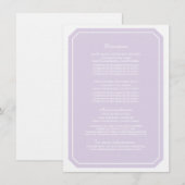 Paarse Kaart Eenvoudig elegante informatie (Voorkant / Achterkant)