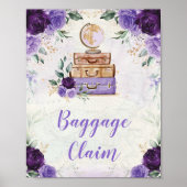 Paarse kaart Reisbagage Claim Decor Poster (Voorkant)
