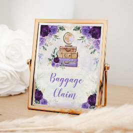 Paarse kaart Reisbagage Claim Decor Poster