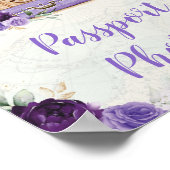 Paarse  kaart Reizen Paspoort Foto's Teken Poster (Hoek)