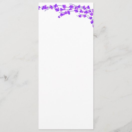 Paarse Kaart van het Blossom Wedding Menu (Achterkant)