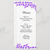 Paarse Kaart van het Blossom Wedding Menu (Voorkant / Achterkant)