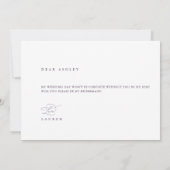 Paarse Kaart van het Bridesmaid-voorstel voor een  (Achterkant)