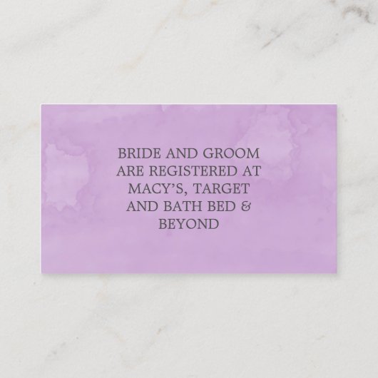 Paarse Kaart van het register van weddenschappen m Visitekaartje (Achterkant)