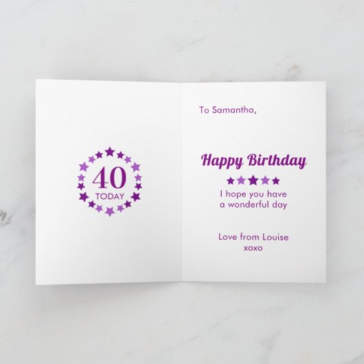 Paarse Kaart van vandaag of van elke andere leefti (Binnen)