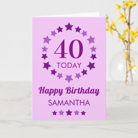 Paarse Kaart van vandaag of van elke andere leefti (Gele Bloem)