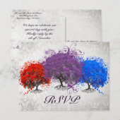 Paarse kaart voor een monogram van het heetsenbord (Voorkant / Achterkant)