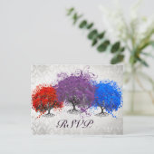 Paarse kaart voor een monogram van het heetsenbord (Staand voorkant)