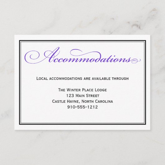 Paarse Kaart voor formele weddenschappen met scrip (Voorkant)