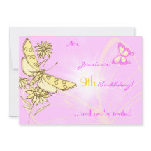 Paarse Kaart voor het aanhalen van peach Butterfly