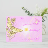 Paarse Kaart voor het aanhalen van peach Butterfly (Staand voorkant)