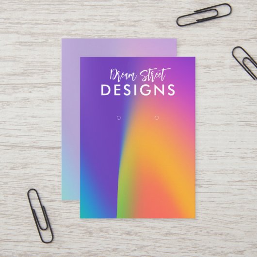 Paarse Kaart voor oorscherm Visitekaartje (Voorkant / Achterkant in situ)