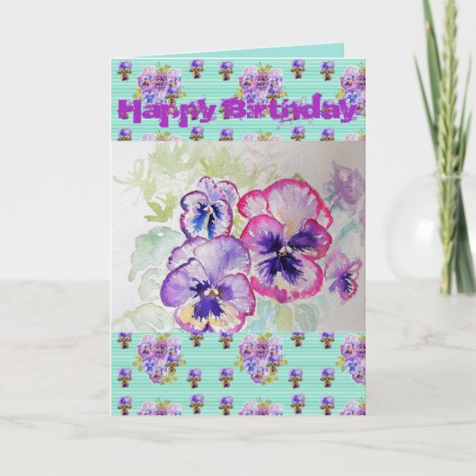 Paarse kaart voor Viola Waterverf (Voorkant)