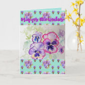 Paarse kaart voor Viola Waterverf (Gele Bloem)