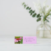 Paarse kaarten met een condensprofiel mini visitekaartje (Staand voorkant)