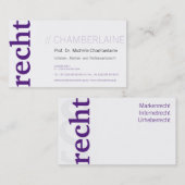 Paarse Kaarten Visitekaartje (Voorkant / Achterkant)