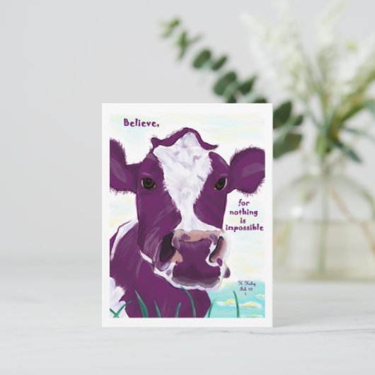 Paarse kabeljauw, misschien wel overweldigende vlu briefkaart (Staand voorkant)