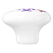 Paarse Kaleid Ceramic Knob. Keramische Knop (Zijkant)