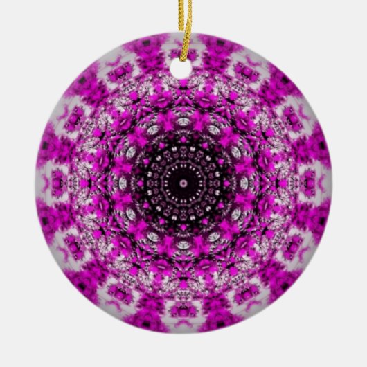 Paarse kaleidoscoop keramisch ornament (Voorkant)