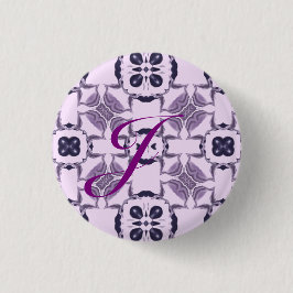 Paarse Kaleidoscoop Patroon #2 Monogram Ronde Button 3,2 Cm