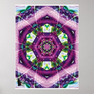 Paarse Kaleidoscoop Poster