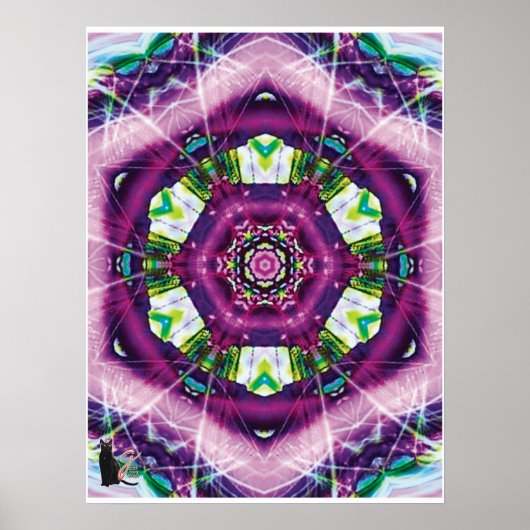 Paarse Kaleidoscoop Poster (Voorkant)
