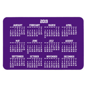 Paarse kalender 2019: Grote flexibele magneten