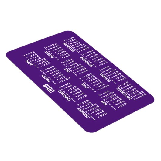 Paarse kalender 2019: Grote flexibele magneten (Rechterzijde)