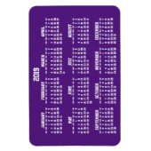 Paarse kalender 2019: Grote flexibele magneten (Verticaal)
