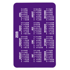 Paarse kalender 2019: Grote flexibele magneten