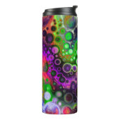 Paarse, kalkgroene, zwarte, vloeiende kunst thermosbeker (Gedraaid links)