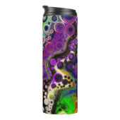 Paarse, kalkgroene, zwarte, vloeiende kunst thermosbeker (Geroteerd rechts)