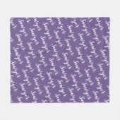 Paarse kalligrafie Gepersonaliseerde Herhalingsnaa Fleece Deken (Voorkant (Horizontaal))