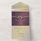 Paarse kalligrafie in één uitnodiging (Binnen)