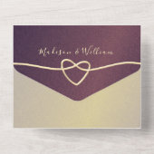 Paarse kalligrafie in één uitnodiging (Achterkant)