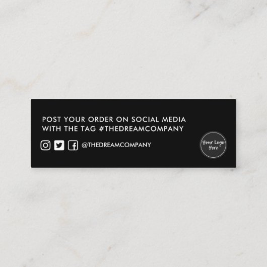 Paarse kalligrafie Neon Hartelijk dank voor het in Mini Visitekaartje (Achterkant)